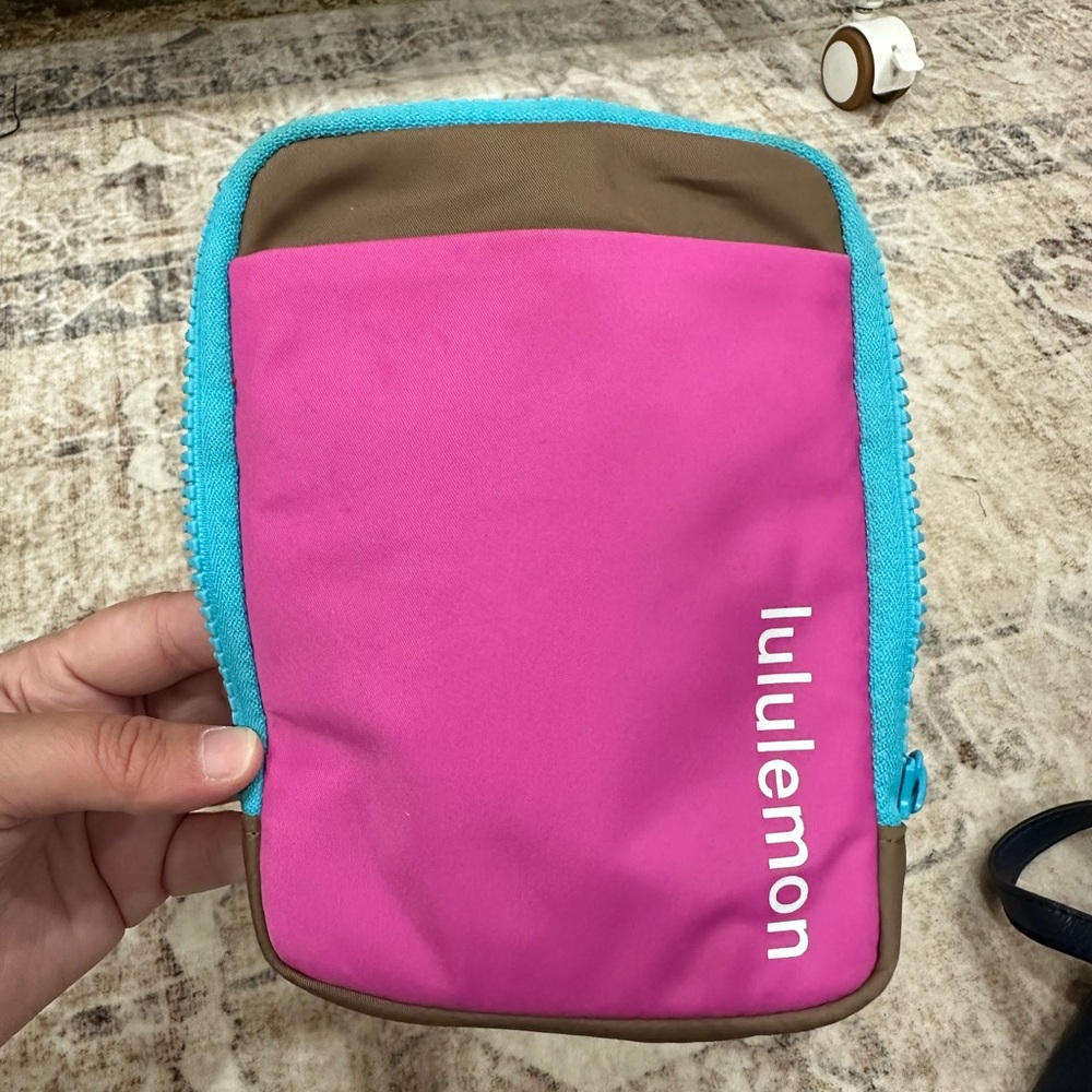 Lululemon Athletica Pink and Teal Pouch